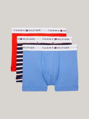 Cotton Classics Trunk 3-Pack, Blue Yonder / Navy Multi Stripe / Fiery Red