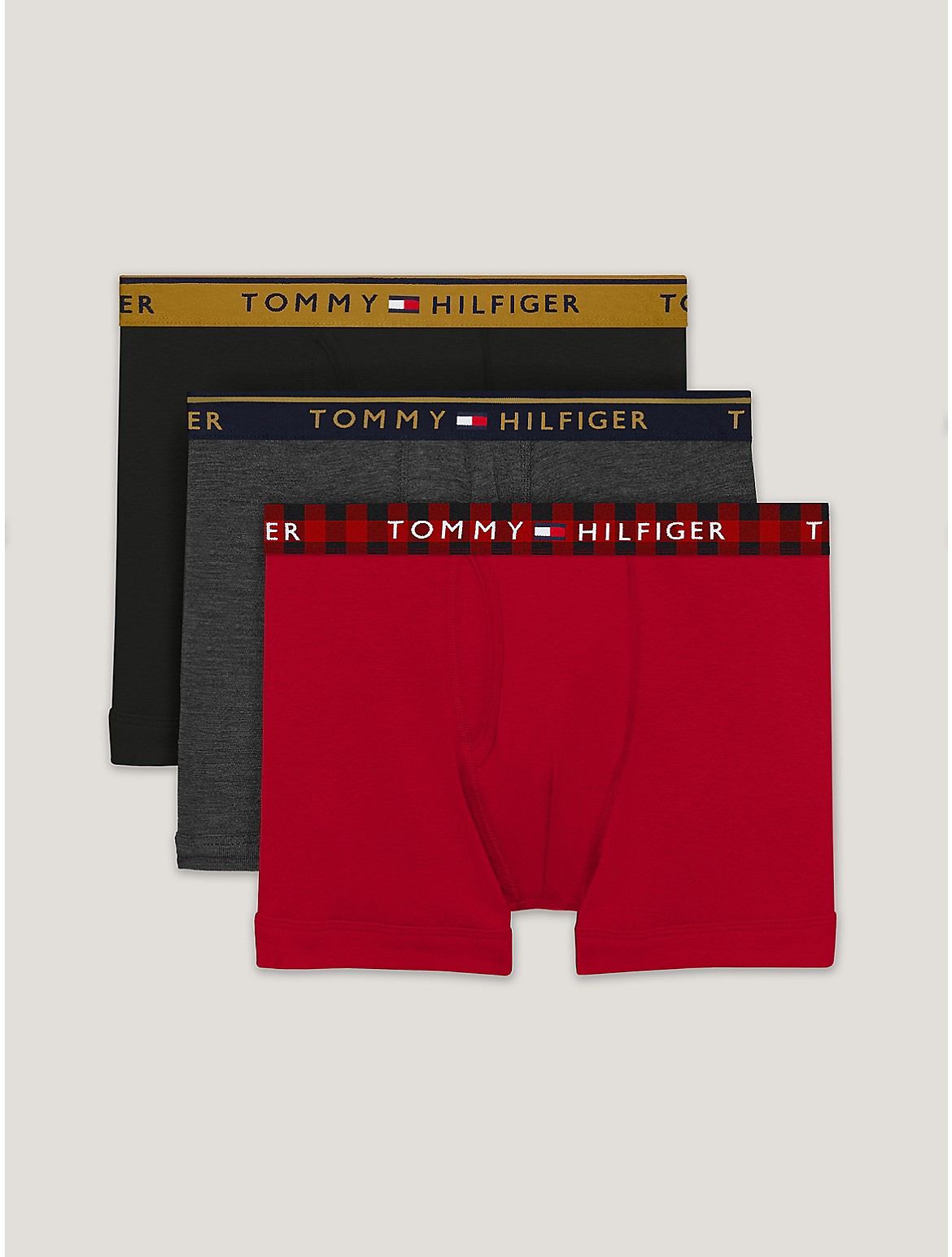 Tommy Hilfiger Men's Cotton Classics Trunk 3-Pack - Red - L
