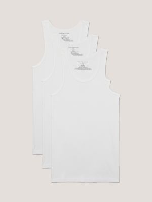 Mens 100% Cotton Tank Top A-Shirt Wife Beater Undershirt Ribbed Black 6  Pack (White, Large) at  Men's Clothing store