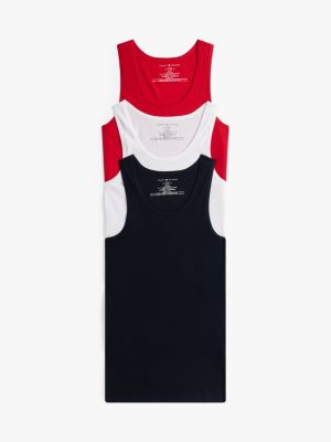 Cotton Classics Tank Undershirt 3-Pack, Red