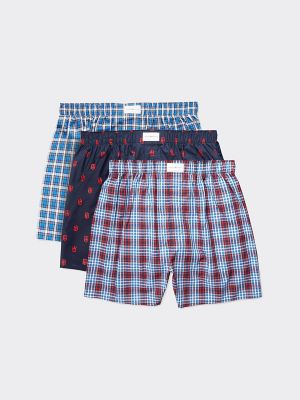 tommy hilfiger men's 3 pack woven cotton boxers