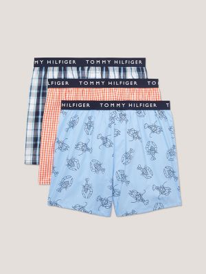 Tommy Hilfiger mens Underwear Cotton Classics Multipack Woven Boxer Shorts,  Glacier Multi, Small US at  Men's Clothing store