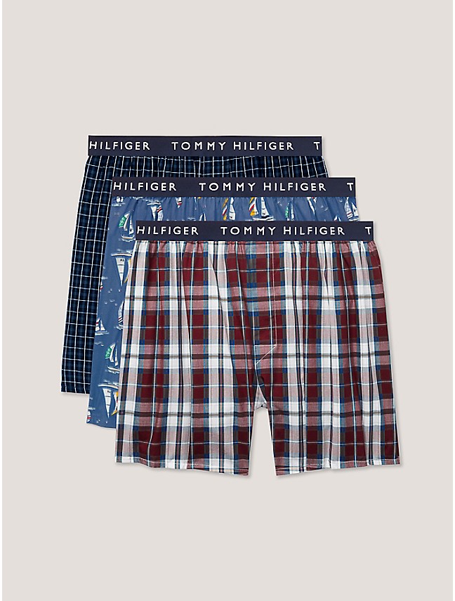 Tommy Hilfiger Men's 3 Pack Woven Boxer — Pants & Socks