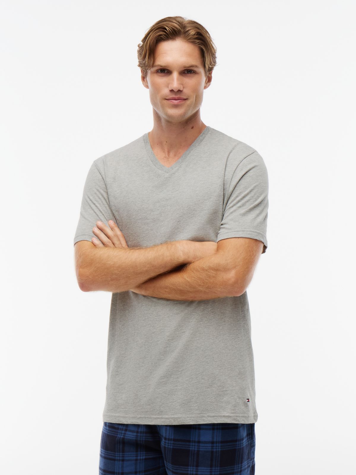 Cotton Classics V-Neck Undershirt 3-Pack — Storm