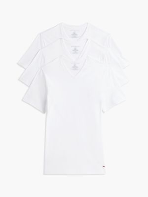 Мужские топы Tommy Hilfiger Cotton Classics V-Neck Undershirt 3-Pack, цвет: Белый — фото 5