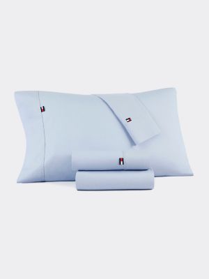 Tommy Hilfiger Women's Signature Solid Light Blue Pillowcase Set Light Blue -