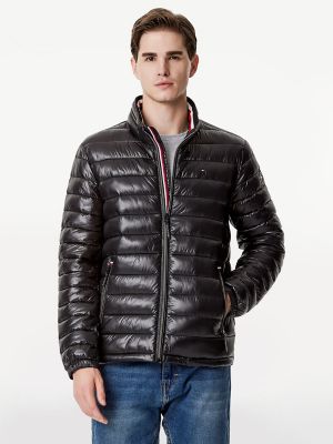 tommy hilfiger high shine puffer jacket mens