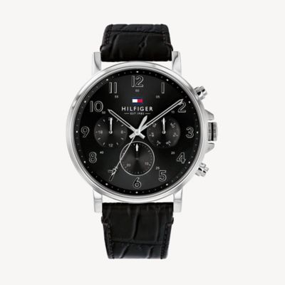 tommy hilfiger men's black ip bracelet watch