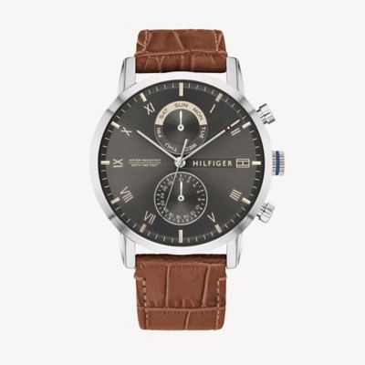 Watch With Croc-Embossed Leather Strap 