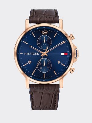 tommy hilfiger leather watch