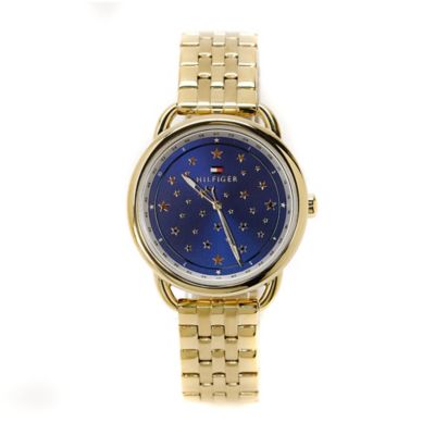 tommy hilfiger gold blue watch