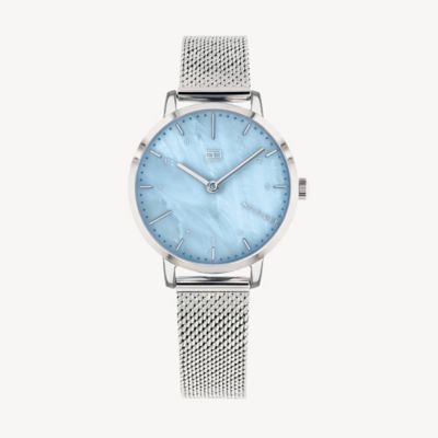 tommy hilfiger men's stainless steel mesh strap watch