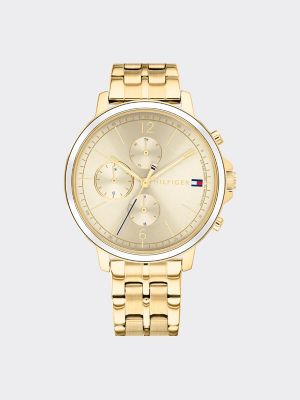 tommy hilfiger gold plated bracelet watch
