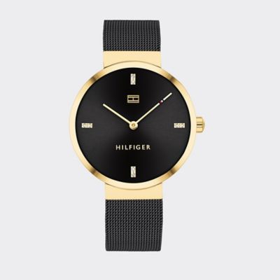 tommy hilfiger watch gold black