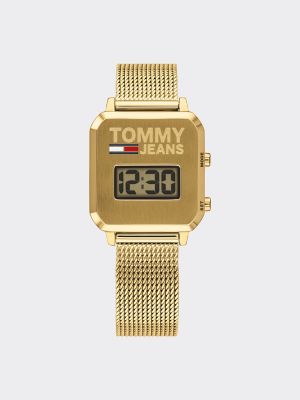 Tommy Jeans Gold Digital Watch with 