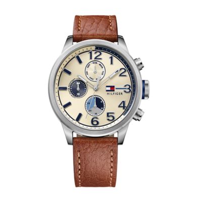 tommy hilfiger watch with leather strap