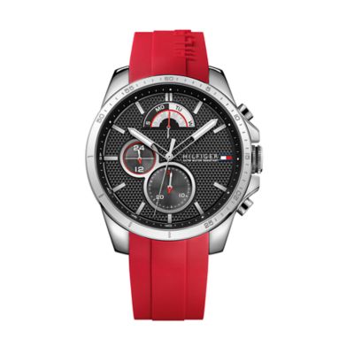 red tommy hilfiger watch