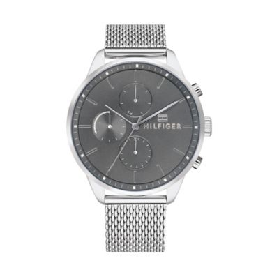 tommy hilfiger men's stainless steel mesh strap watch