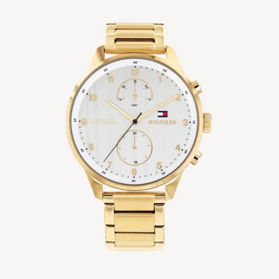 gold hilfiger watch