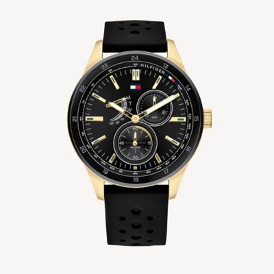 Sport Watch With Black Silicone Strap 