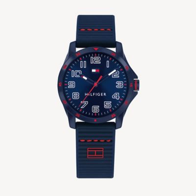 tommy hilfiger blue silicone strap watch