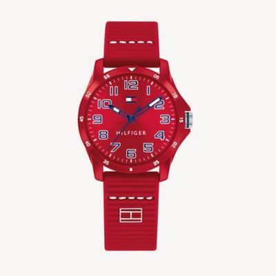 tommy hilfiger red strap watch