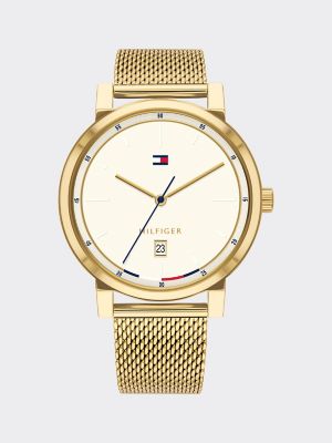 tommy hilfiger men's stainless steel mesh strap watch