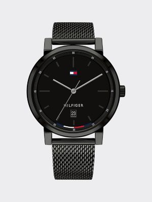 tommy hilfiger men's stainless steel mesh strap watch