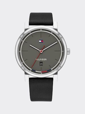 tommy hilfiger watch white leather strap