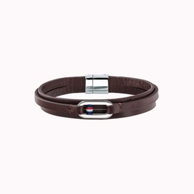 Brown Leather Wrap Bracelet | Tommy 