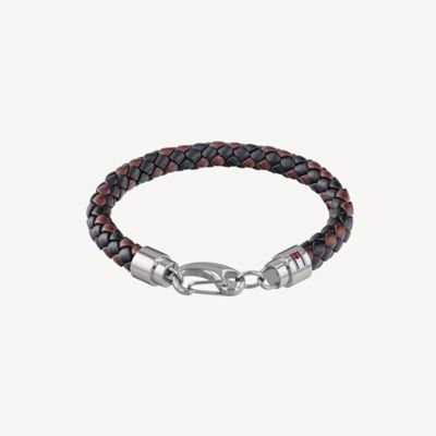 Brown Woven Leather Bracelet | Tommy 