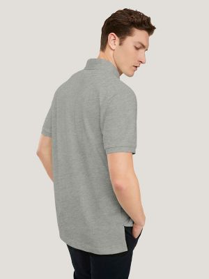 Classic Fit Pique Polo, Grey Heather