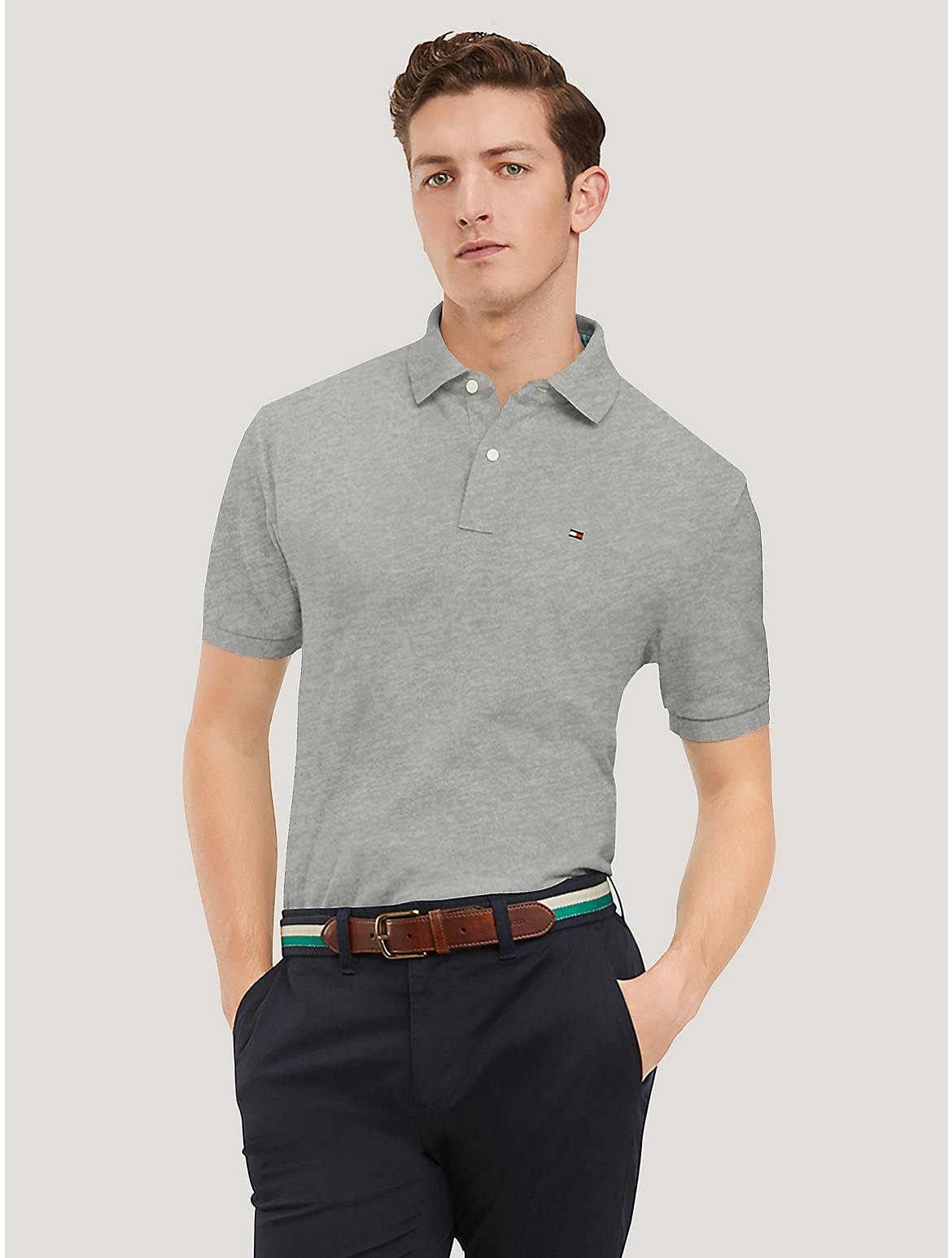 Tommy Hilfiger Classic Fit Pique Polo In Grey Heather