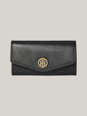 Tommy Hilfiger Mercedes Benz Small Leather Wallet, Black, Black