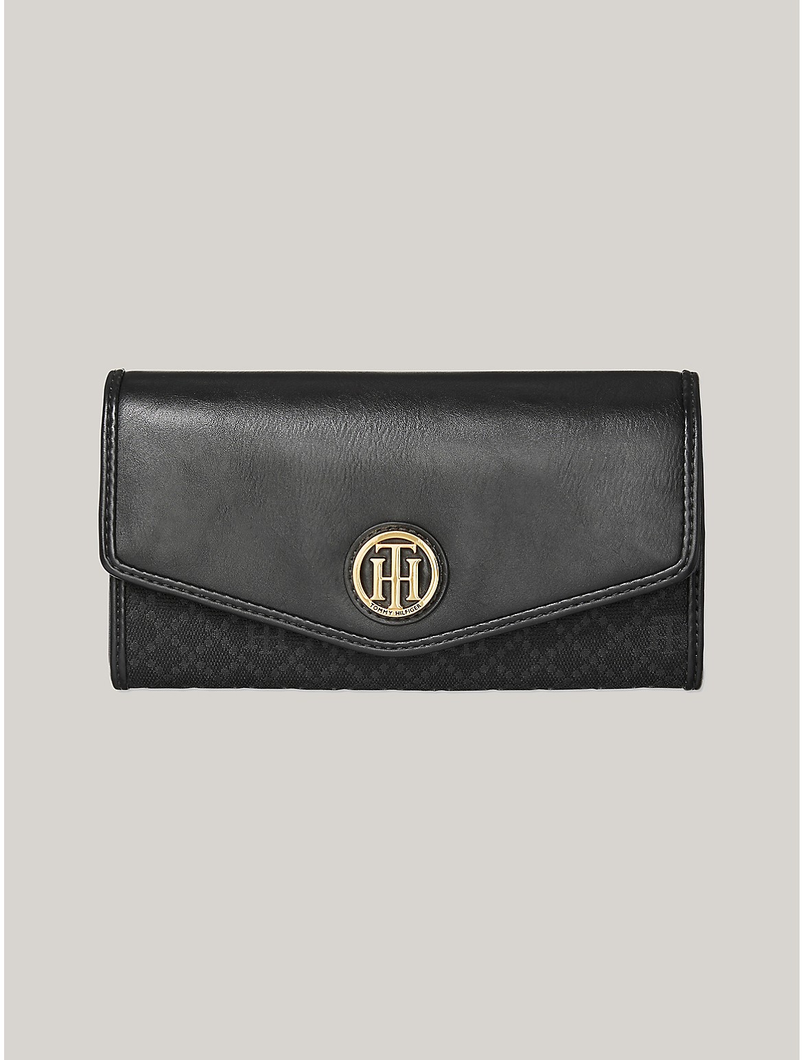 Tommy Hilfiger Women's TH Flap Wallet - Black