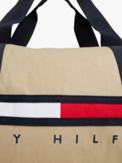 Flag Stripe Logo Duffel Bag — Khaki Sand 5