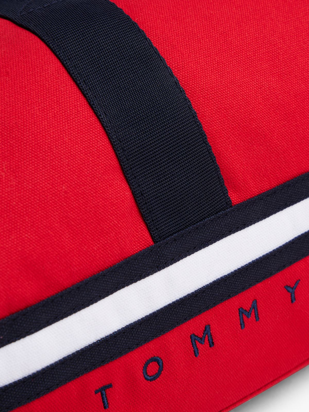 Kids' Flag Stripe Logo Duffel Bag — Apple Red