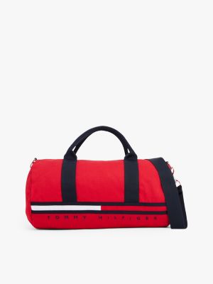 Kids' Flag Stripe Logo Duffle Bag, Apple Red
