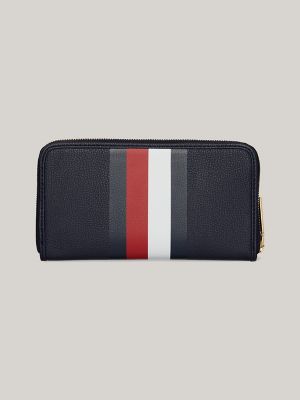 Large Stripe Wallet, Tommy Navy