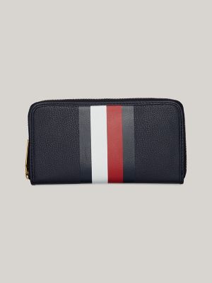 Large Stripe Wallet, Tommy Navy