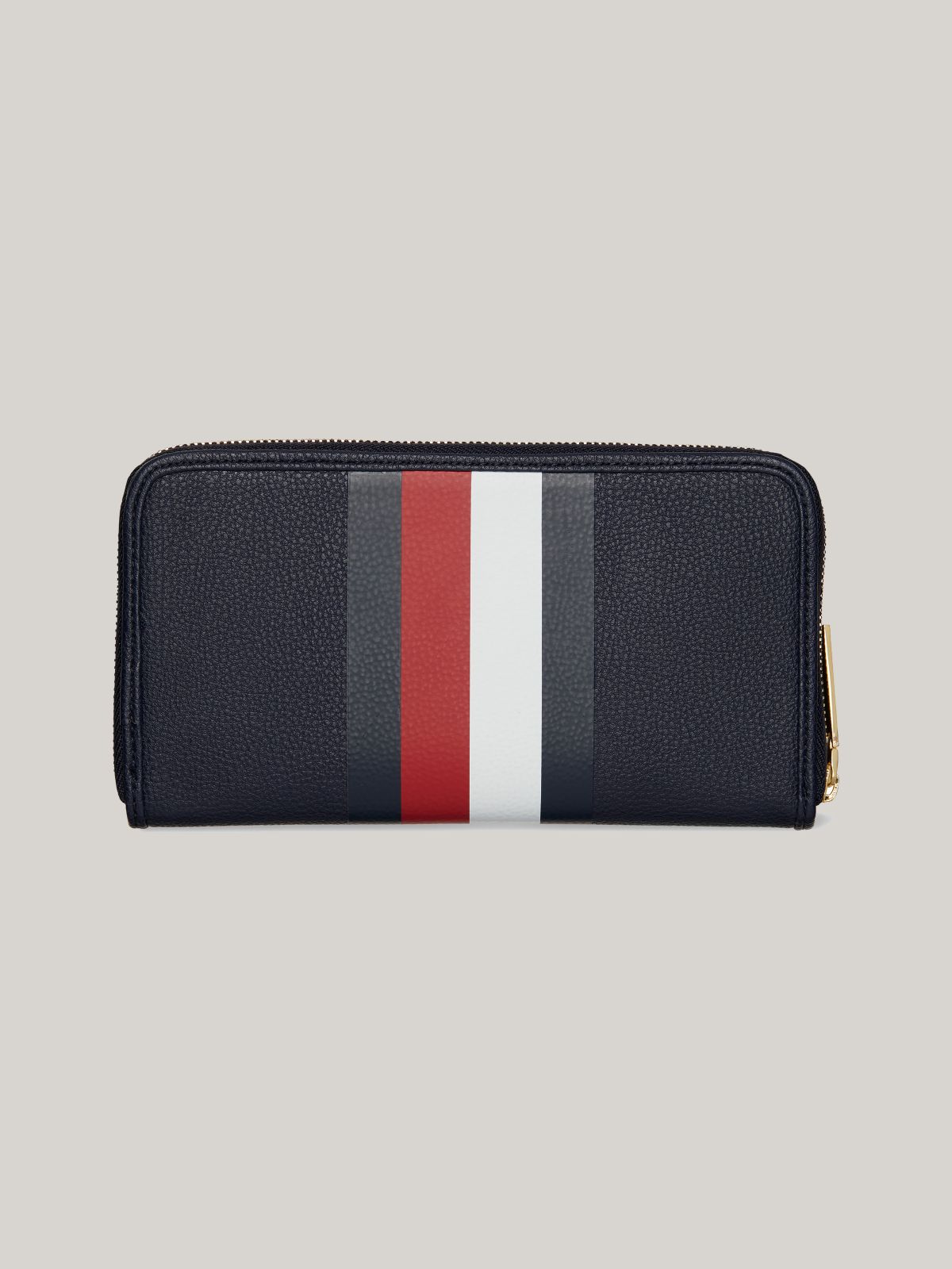 Large Stripe Wallet — Tommy Navy