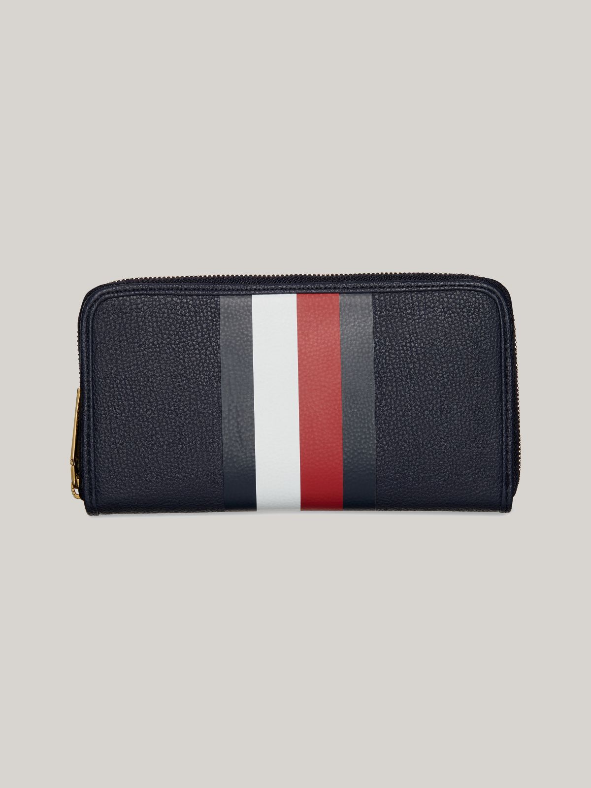 Large Stripe Wallet — Tommy Navy
