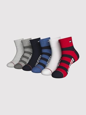 Quarter Top Sock 6-Pack, Primary Red/Multi