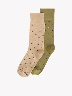 Flag Trouser Sock 2-Pack, Beige Heather / Multi