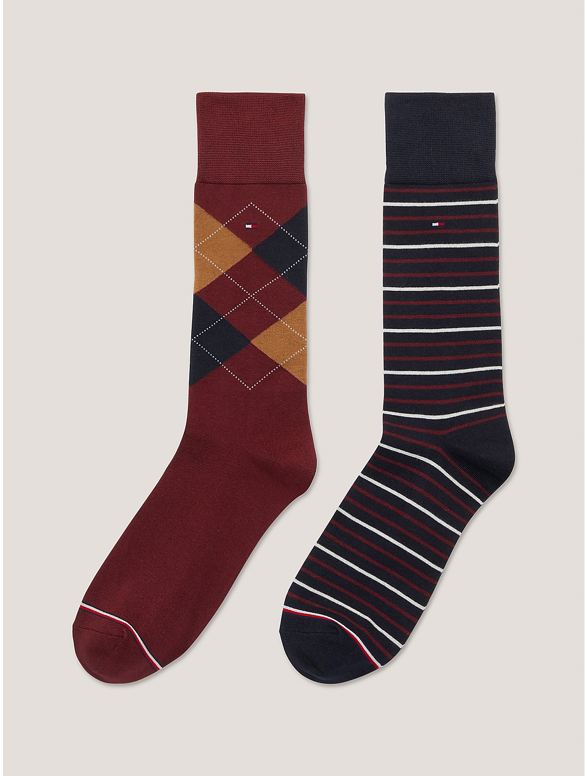 Tommy Hilfiger Men's Trouser Sock 2-Pack - Red