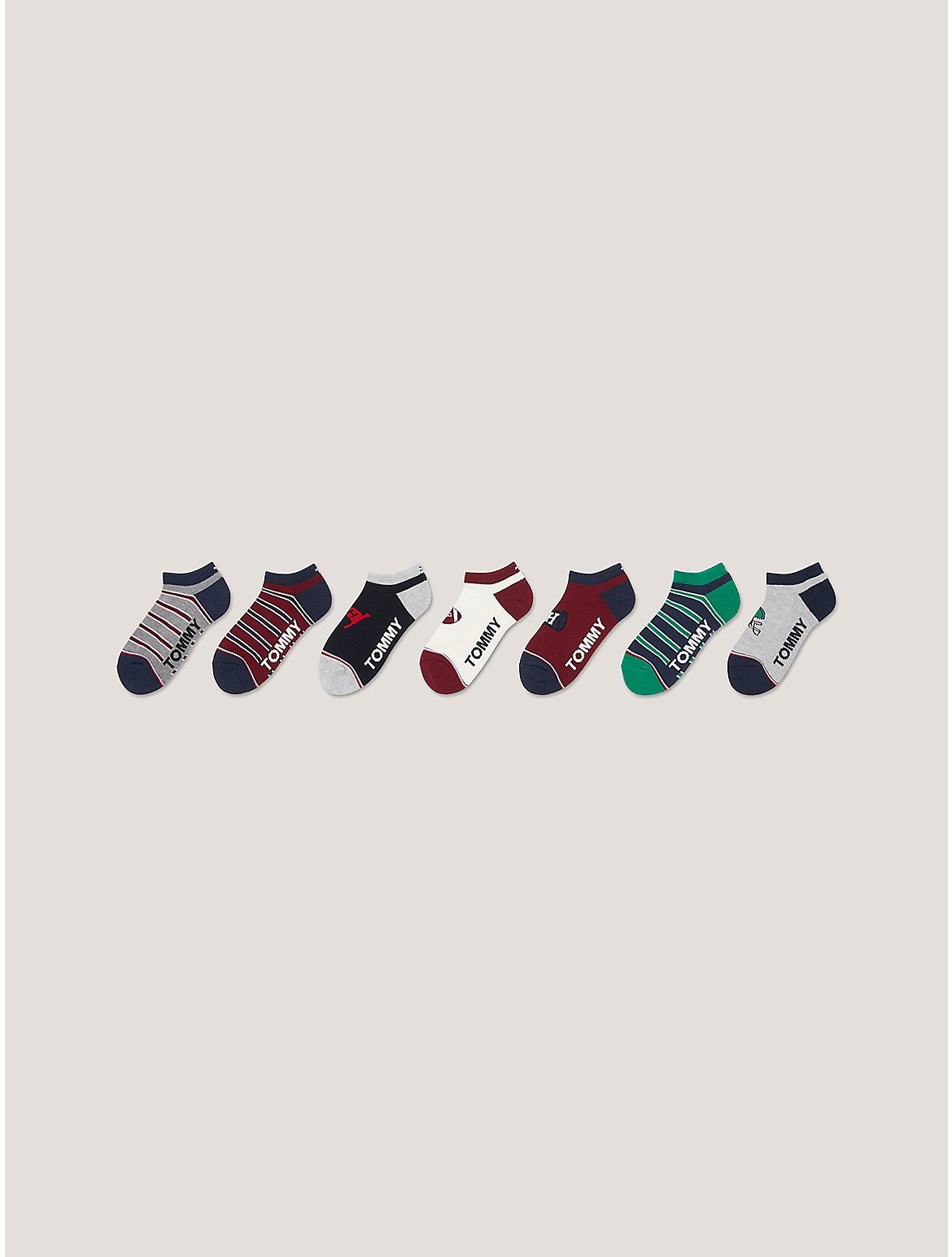 Tommy Hilfiger Boys' Kids' Ankle Sock 7-Pack - White - M