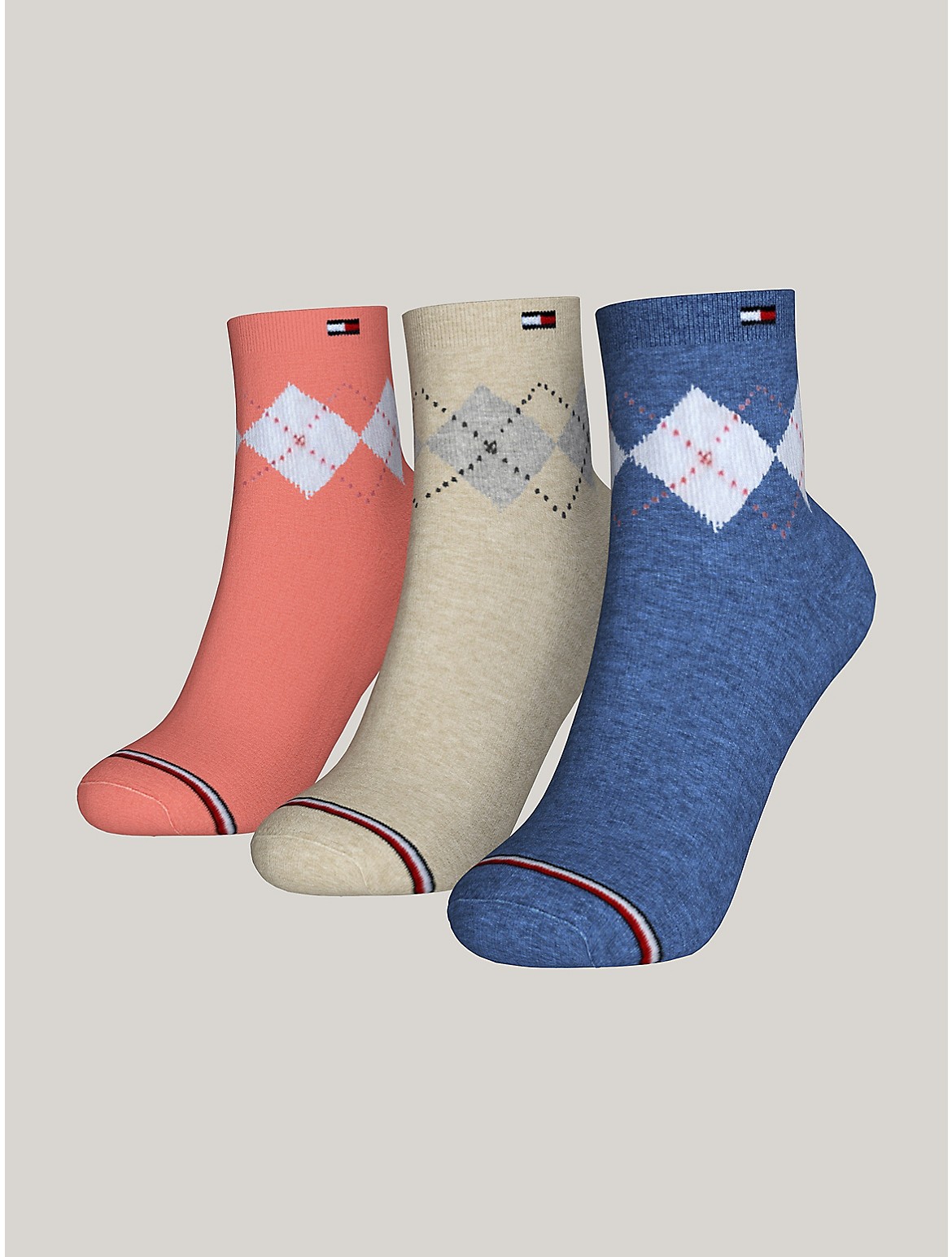 Tommy Hilfiger Girls' Kids' Mini Trouser Sock 3-Pack - Blue - M