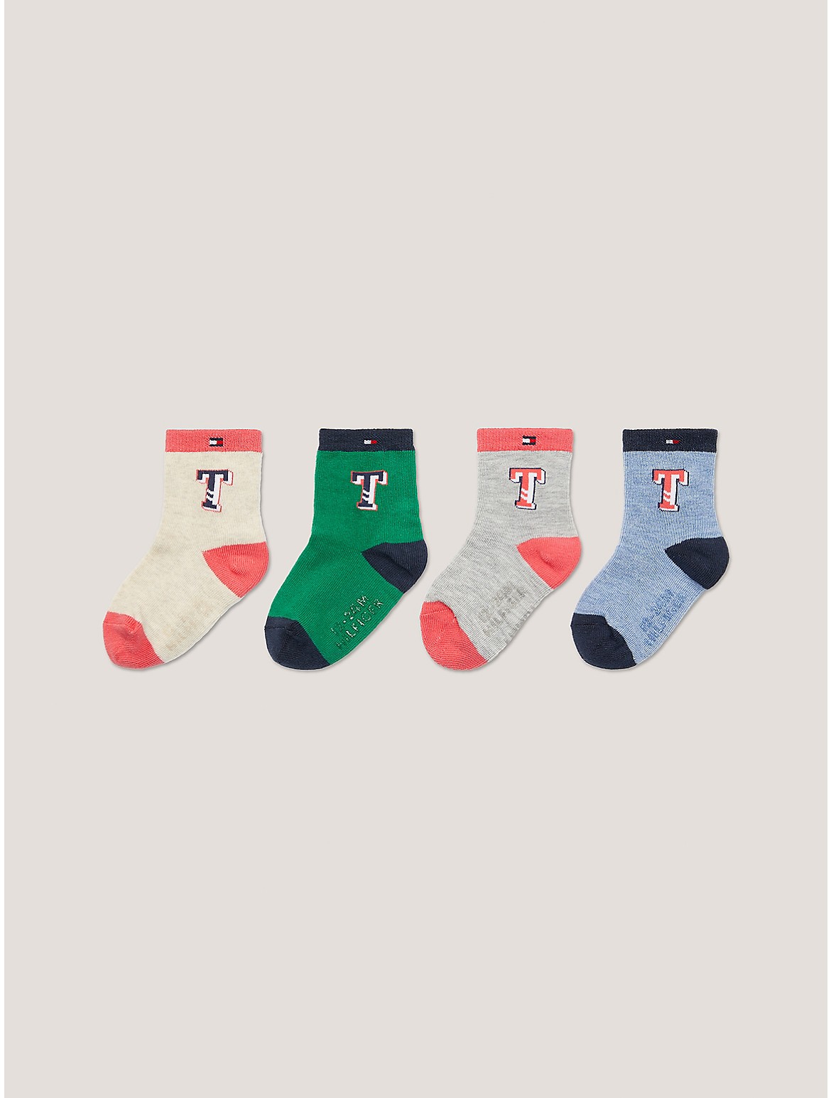 Tommy Hilfiger Girls' Babies' Sock 4-Pack - Green - TODDLER