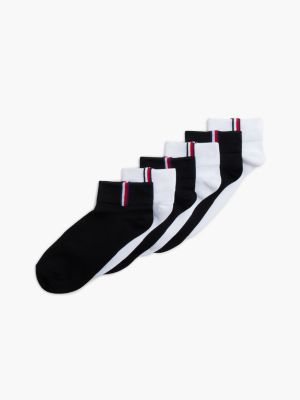 Signature Sport Quarter Top Sock 6-Pack, White Multi