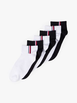 Signature Sport Quarter Top Sock 6-Pack, White/Multi